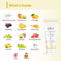 Globus Naturals Hyaluronic Acid & Vitamin C Anti Ageing Face Cream, Enriched with Rose & Glycerine, Skin Lightening & Brightening Formula, 100 ml, Pack Of 2