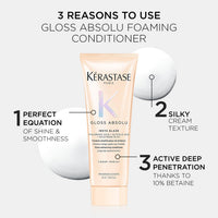 Kérastase Gloss Absolu Anti-Frizz Shampoo & Conditioner Travel-Size Combo For Bouncy, Glossy Hair | Fine To Medium Hair | 4-Days Anti-Frizz | With Hyaluronic & Glycolic Acid, Wild Rose-In-Oil