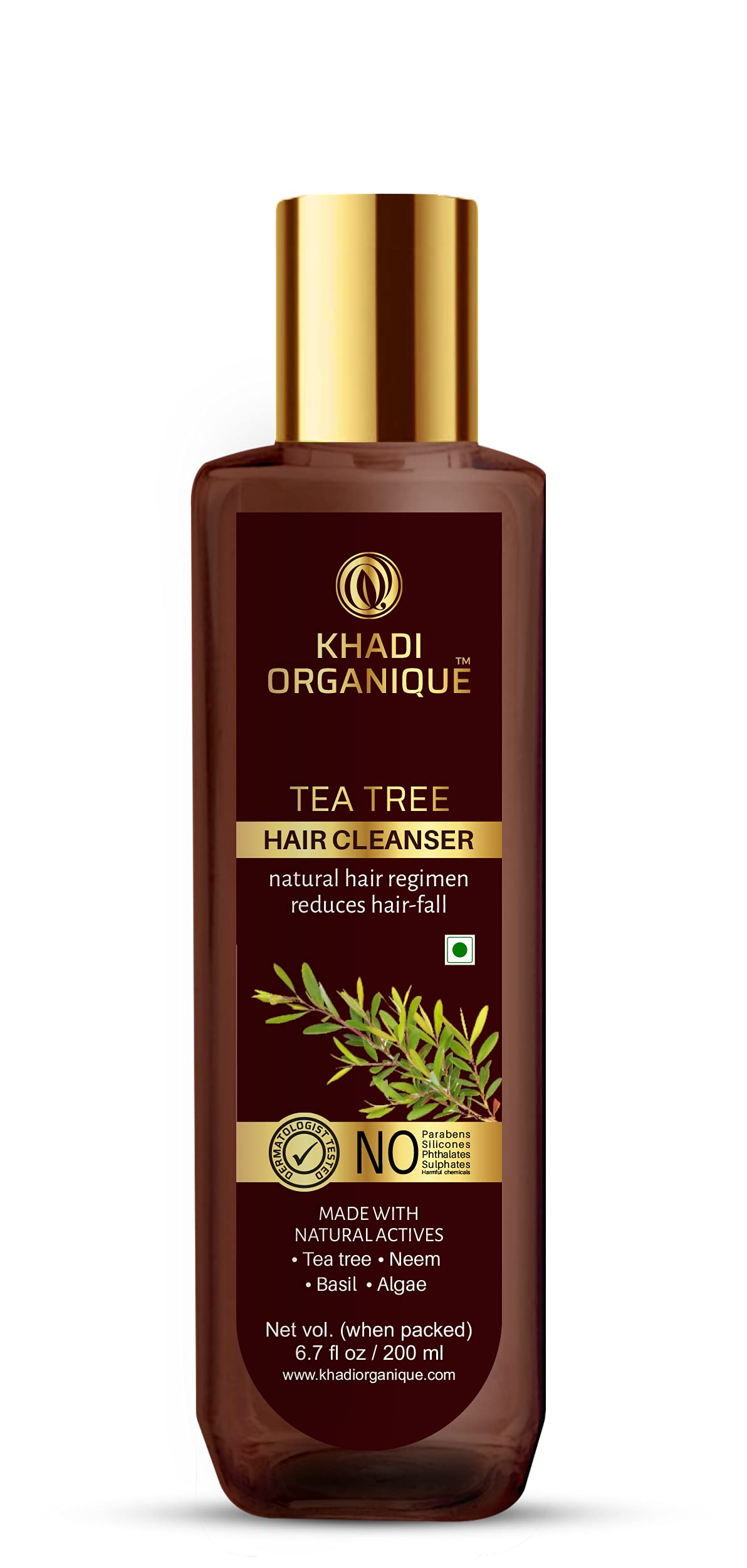 Khadi Organique Hair Care Serum 50ML With Tea Tree Shampoo 200ML For Reduce Hair Fall