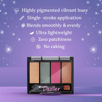 DAZLLER Mystical Magic Eyeshadow Palette Powder - Mini, 4G, D4-Es8, Lightweight, Even Blending, Rich Pigments, Vibrant Hues, Multicolor, Shimmery Finish