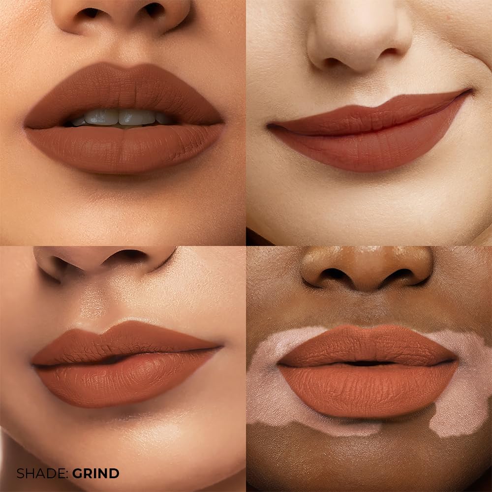 Fae Beauty Lip Whip 12Hr Comfortable Matte Liquid Lipstick (10ml) | Long Wear | Non Drying | Soft Mousse Smudgeproof Formula | Vegan | With Moisture Lock Technology | Enriched with Vitamin E and Cherry Coffee - Grind