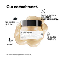 L'Oréal Professionnel Absolut Repair Mask for Dry & Damaged Hair - 250ml | Professional mask for Strengthening and Repairing Hair, With Protein & Omega-9, For Men & Women (Pack of 2)