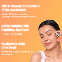 Light Up Beauty Thd Ascorbate Vitamin C Face Serum | Vitamin C Serum For Glowing Skin | Vit C Serum With Hyaluronic Acid For Men & Women | Suitable For All Skin Types - 30Ml