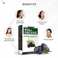 INDUS VALLEY Organic Activated Charcoal Powder & Sandalwood Face Mask (200g+ 100g=300g)