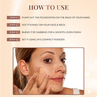 Just Herbs Serum Foundation For Face Makeup With SPF30+ Dewy Finish Full Coverage Waterproof, Sweatproof Foundation For All Skin Types (Ivory)