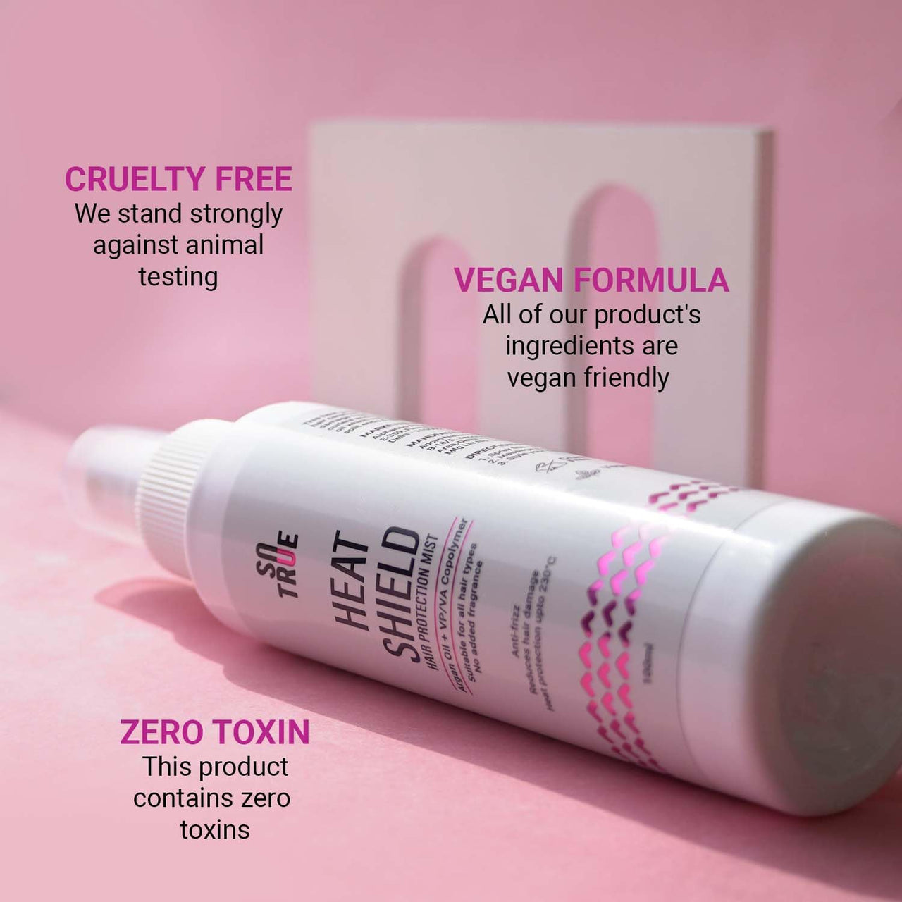 Sotrue Heat Shield Hair Protection Spray For Hair | Anti-Frizz, Reduces Hair Damage | For All Hair Types, Fragrance Free Mist Spray | Heat Protection Upto 230 °C 100ml