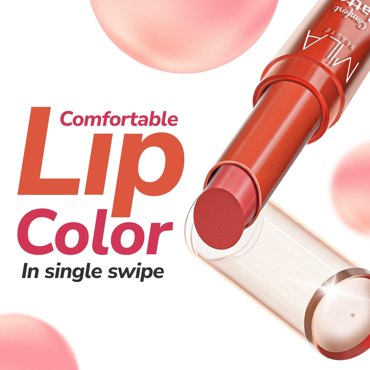 Mila Beauté Creamy Comfort Matte Long-Lasting Lipstick for Women | Highly Pigmented & Hydrating Lipstick with Jojoba | Single Swipe Application | Suitable for Indian Skin Tones - SOFT PINK