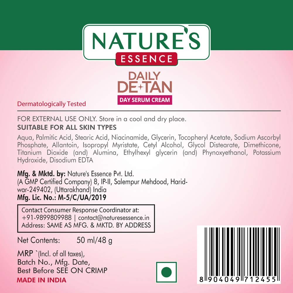 NATURES ESSENCE Daily De-Tan Day Serum Cream, 50 G
