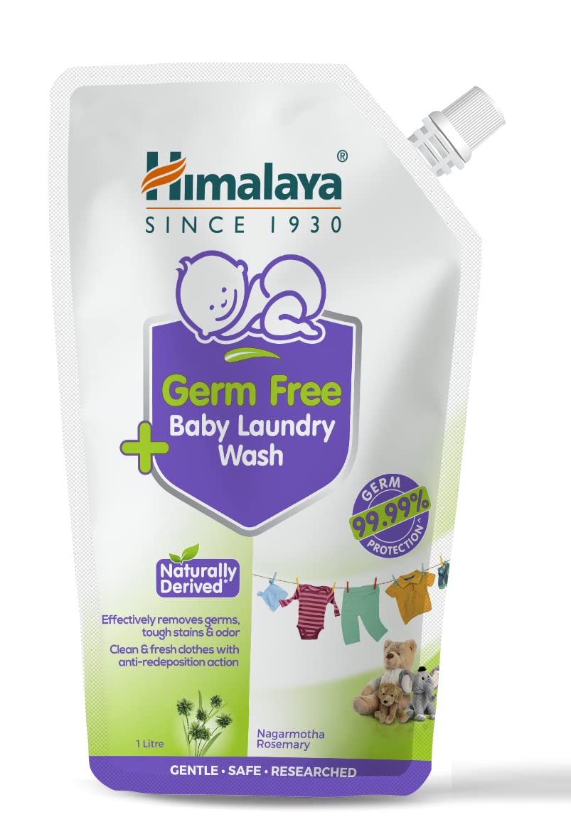 Himalaya Germ Free Baby Laundry Wash 1 L Pouch, White, (7004801) & Himalaya Baby Lotion 700ml