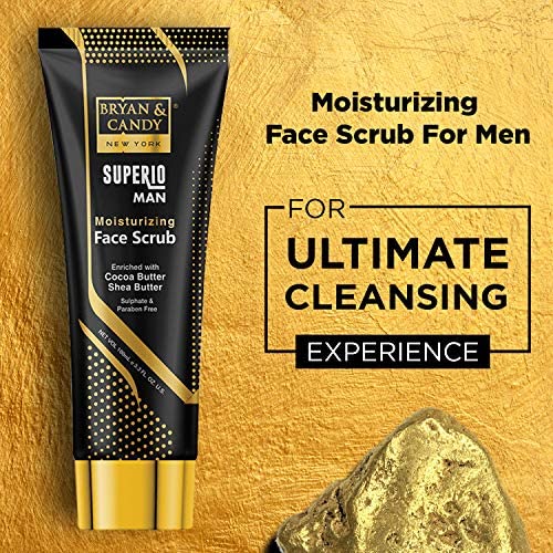 Bryan & Candy Superio Man Moisturizing Face Scrub Enriched with Cocoa Butter, Shea Butter & Organic Aloe Vera (50 ml)