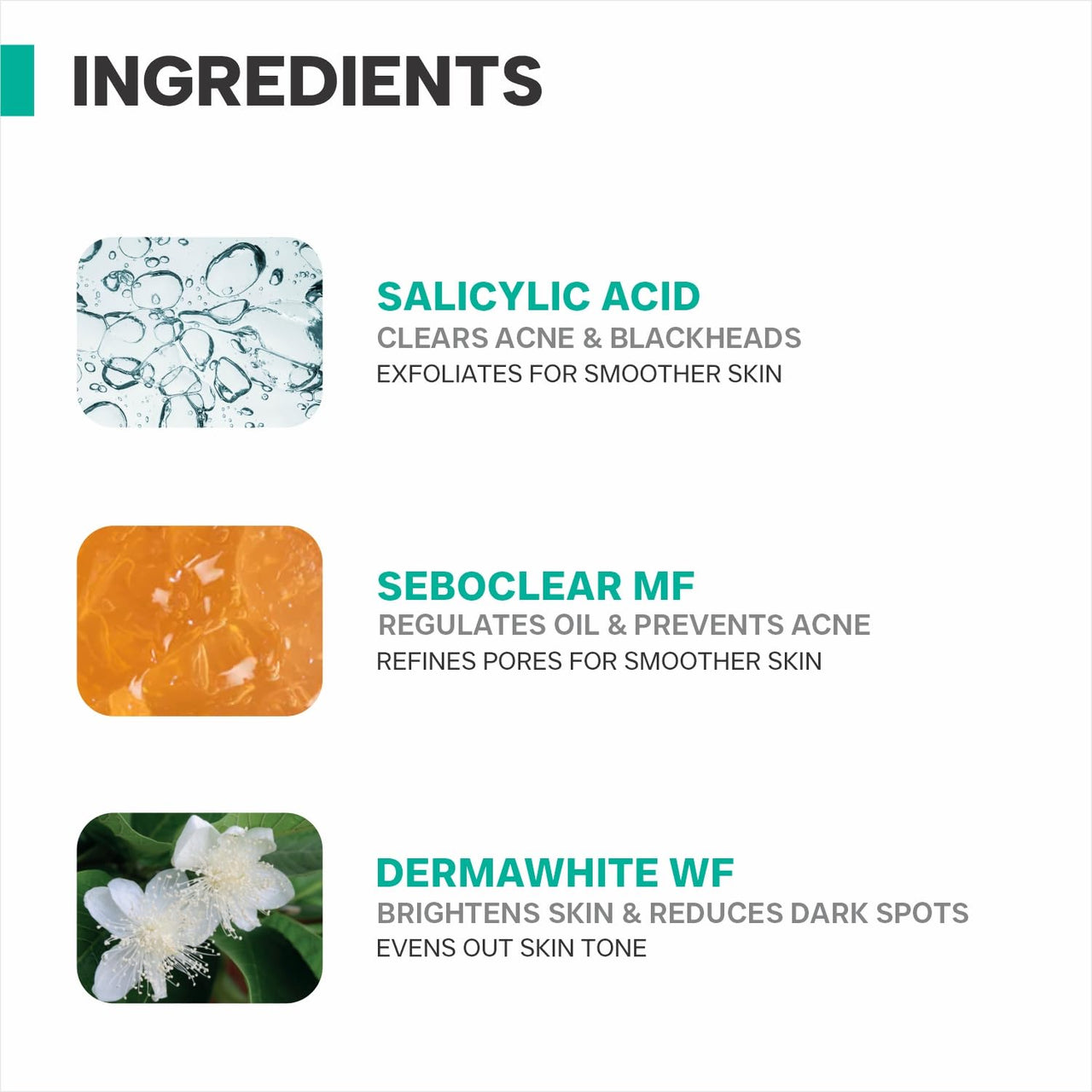 DERMATOUCH Salicylic Acid 2% Seboclear w/w 1% Face Serum | For Acne & Blackheads | Specially for Acne-prone & Oily Skin | 30ml