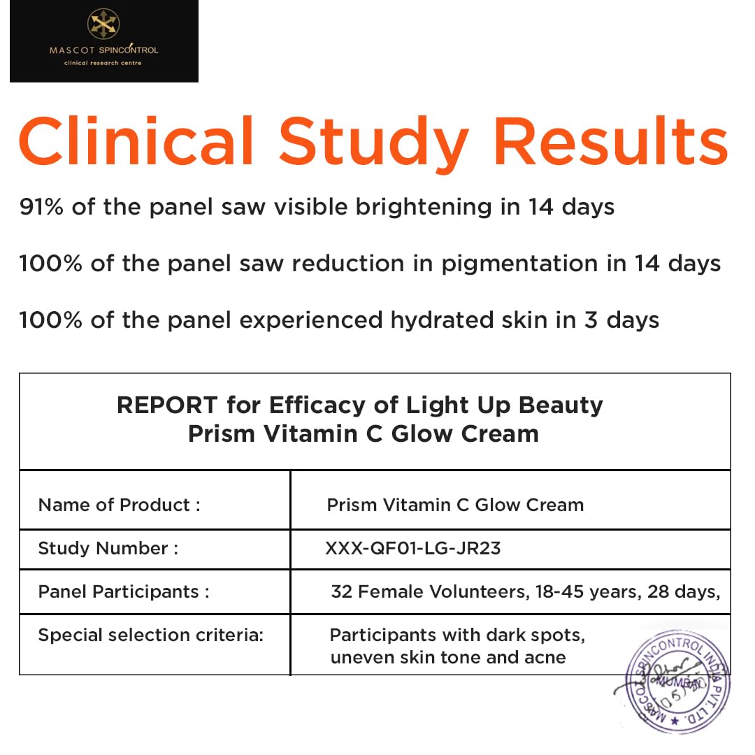 Light Up Beauty Prism Vitamin C Face Cream with Alpha Arbutin and Bio-Retinols | Face Cream for Pigmentation, Ageing and Collagen | Lightweight cream for Dry Skin, Normal Skin & Sensitive skin - 50gm