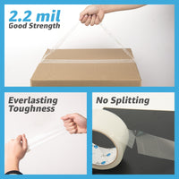 Art3d 6 Rolls Carton Sealing Tape Heavy Duty, Clear Packing Tape, 1.88