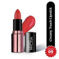 Hilary Rhoda Creamy Touch Lipstick | Infused with Olive Oil, Shea Butter & Vitamin E | Highly Pigmented & Creamy Texture | Long Lasting & Keeps Lips Moisturising - 4g(Fiery Red - Shade 09)