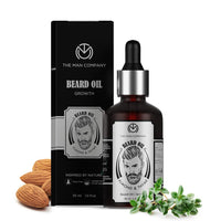 The Man Company Beard Oil for Growing Beard Faster with Almond & Thyme, 100% NATURAL, Best Beard Growth Oil for Men, Nourishes & Strengthens Uneven Patchy Beard - 30ML