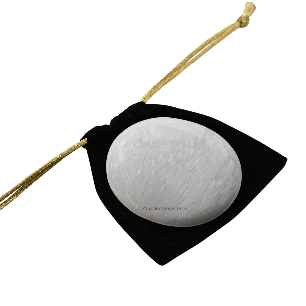 Scolecite Large Palm Stone - Pocket Massage Worry Stone for Natural Body Chakra Balancing, Reiki Healing and Crystal Grid Scolecite - Large