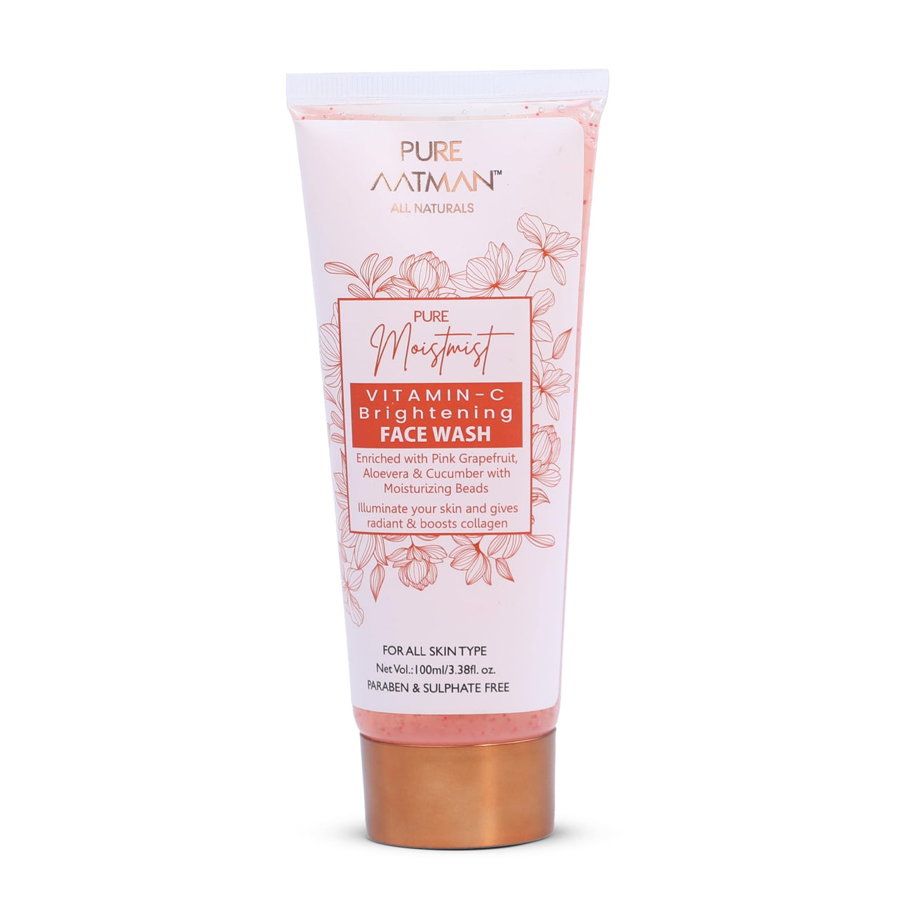 PURE AATMAN Combo pack of 2 | Vitamin C | Face wash | Kumkumadi tailam | Brightening, Oil, Toned Glow Enriched with Saffron & Sandalwood, 100% Chemical Free |