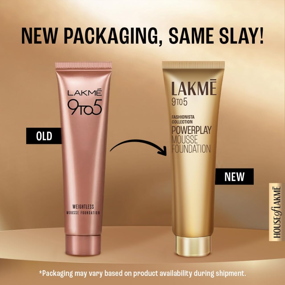 Lakmé 9 To 5 Weightless Mousse Foundation, Rose Honey (25g) | natural Matte Finish Foundation Cream | Lakmé Mousse Long Lasting Foundation