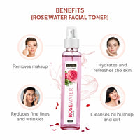 INDUS VALLEY Natural Rose Water/Skin Toner - Organic Gulab Jal- Chemical Free, Pack of 250 ml
