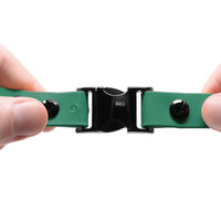 Educator Quick Snap Bungee Dog Collar, Biothane, Waterproof, Odorproof, Easy Connect and Disconnect Clasp and D Ring with Comfort Bungee Loop, Adjustable for Custom Fit, 1-Inch, Green 1