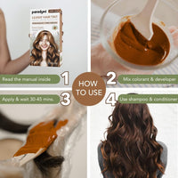 Paradyes No Bleach Lover's Latte Glossy Hair Tint, Ammonia-Free Formula for Natural Black Hair, Visible on Natural Black Hair, Includes Anti-Fade Conditioner for Long-Lasting Shine, Golden Brown