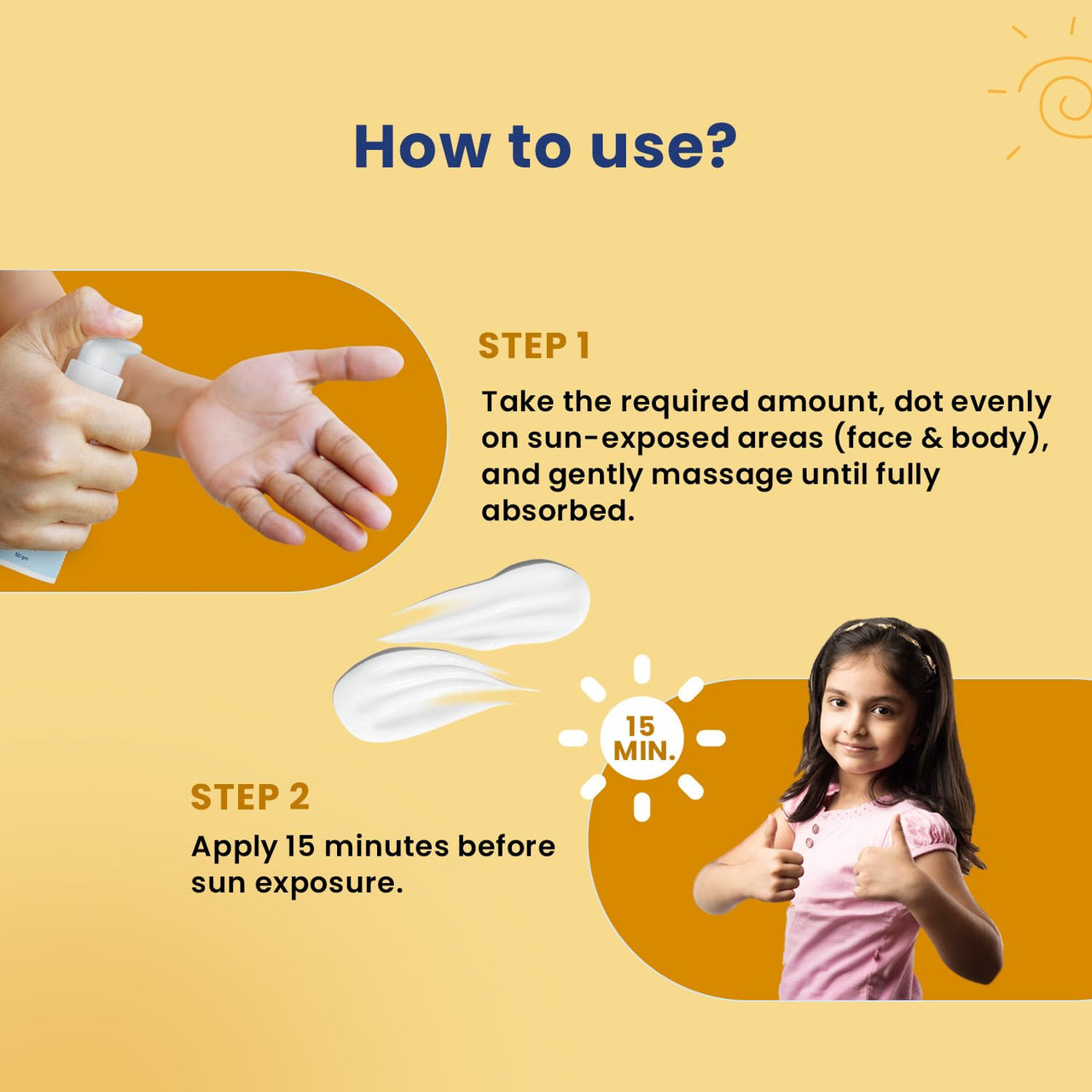 Babyorgano Natural Sunscreen For kids (2+ years) SPF 50 PA+++ UVA/UVB/Suits all Skin Type |Sun Protection |Deep Hydration 50gm (Pack of 1)