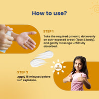 Babyorgano Natural Sunscreen For kids (2+ years) SPF 50 PA+++ UVA/UVB/Suits all Skin Type |Sun Protection |Deep Hydration 50gm (Pack of 1)