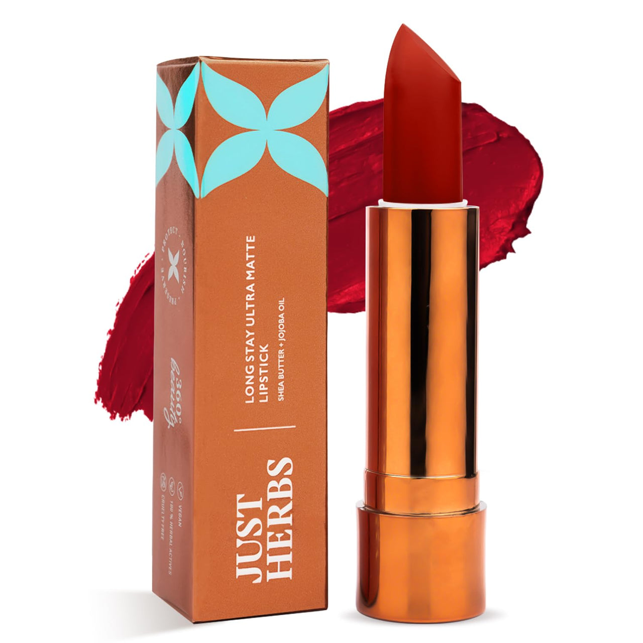 Just Herbs Ultra Matte Bullet Lipstick Nourishing Non Drying and Long Stay Lipsticks for Women 4 g (Majestic Maroon)