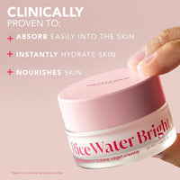 The Face Shop Rice Water Bright Vegan Cream with Ceramide, Niacinamide & Hyaluronic Acid | Brightens Skin, Fades Blemishes & Acne Marks | Korean Skin Care | 50ml