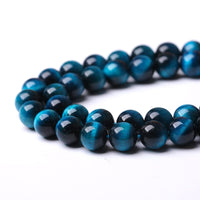 10mm 38pcs Blue Tiger Eye Gemstone Loose Beads Natural Round Crystal Energy Stone Healing Power for Jewelry Making 1 Strand 15