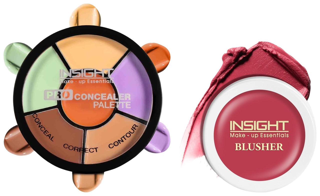 Insight Cosmetics Pro Concealer Palette-CorrectorConceal Correct (CR105-Corrector) Crème Blusher, Face Makeup, Raspberry Gelato, 3.5 gm(B-02=02)
