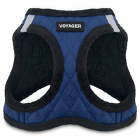 Voyager Step-In Plush Dog Harness  Soft Plush, Step In Vest Harness for Small and Medium Dogs by Best Pet Supplies - Harness (Royal Blue Faux Leather), XS (Chest: 13 - 14.5
