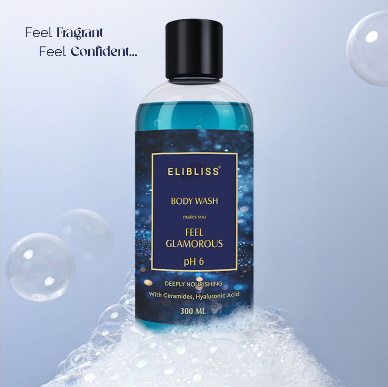 Elibliss Celebrity Brightening Glow Recharge | Feel Glamorous Deeply Nourishing Body Wash | pH 6 Balanced Formula | With Vitamin C, Niacinamide, Ceramides & Hyaluronic 300ml Each