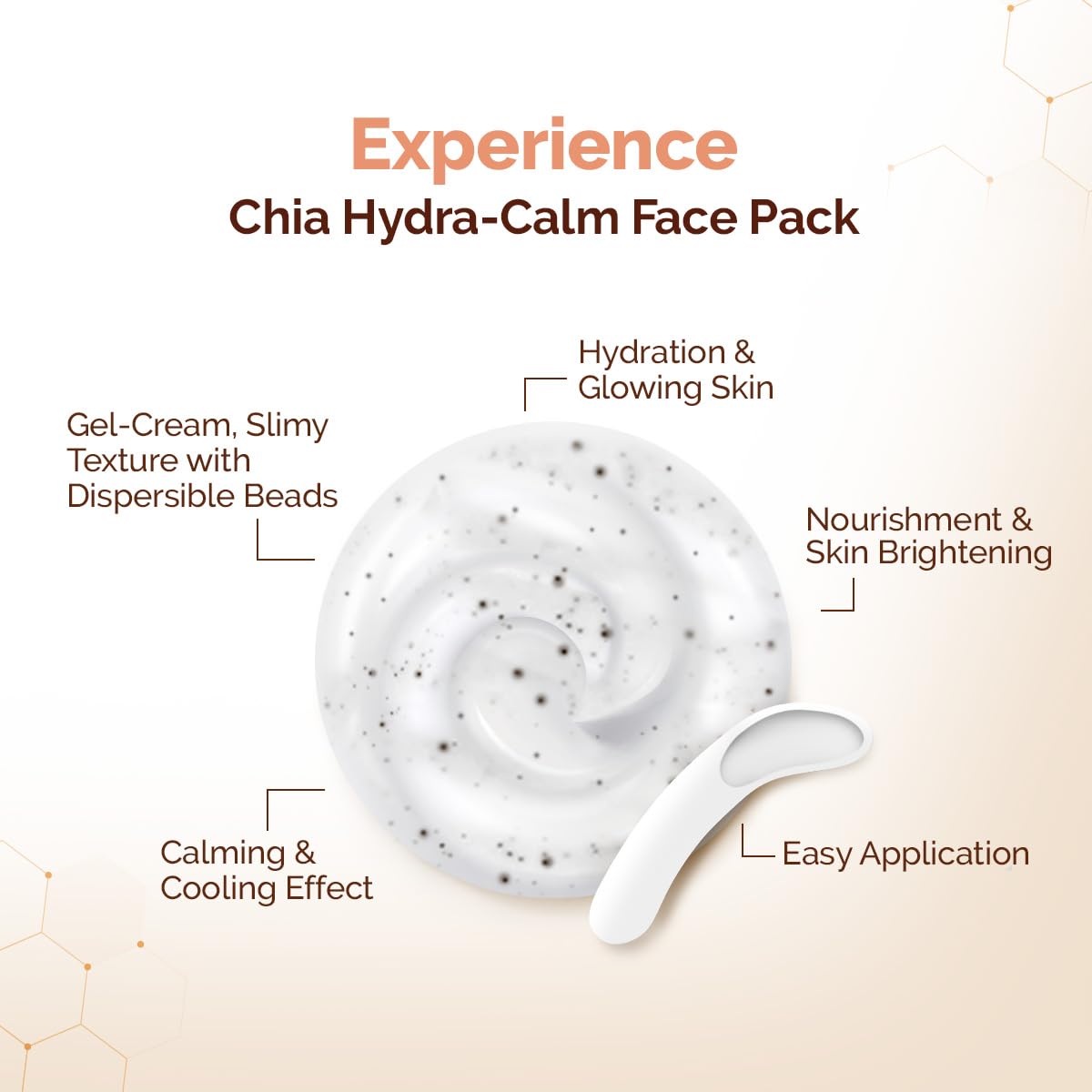 Mamaearth Chia Hydra-Calm Face Pack with Chia Seed & Ceramides for Healthy Skin Barrier - 200g | DIY-like Texture | Instant Hydration & Glow | Gel Cream Cooling Mask | Free From Harmful Chemicals | All Skin Types