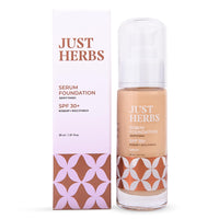 Just Herbs Serum Foundation For Face Makeup With SPF30+ Dewy Finish Full Coverage Waterproof, Sweatproof Foundation For All Skin Types (Ivory)