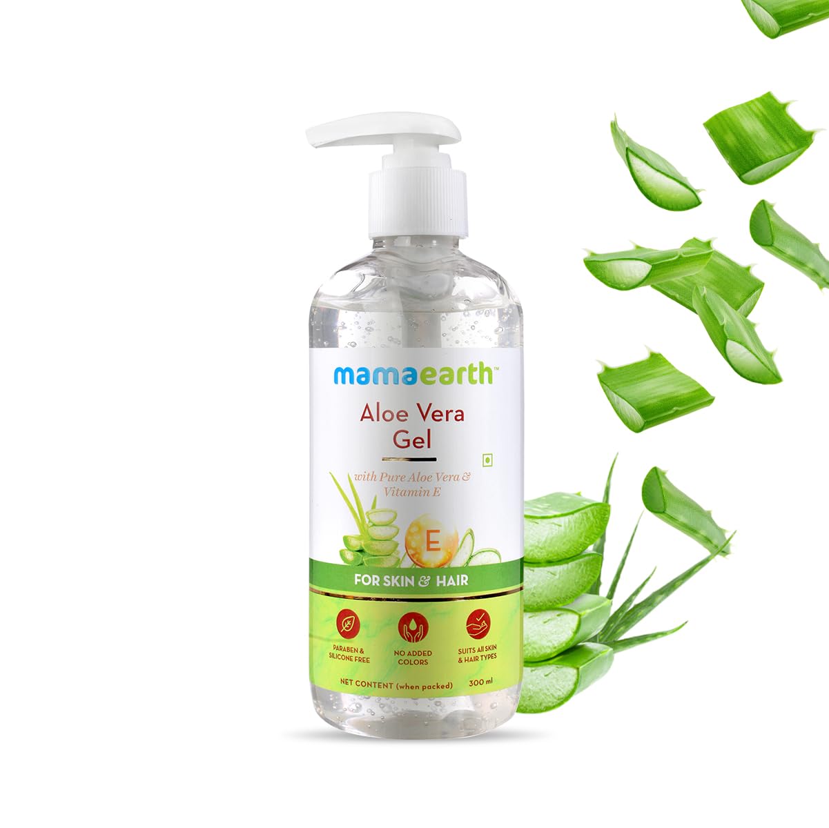 Mamaearth Aloe Vera Gel with Pure Aloe Vera & Vitamin E for Skin and Hair | Hydrates Skin | Soothes Irritated Skin - 300 ml (Pack of 2)