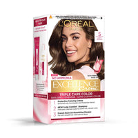 L'Oreal Paris Excellence Creme Hair Color, 3 Dark Brown/Natural Darkest Brown, 72Ml+100G & Excellence Creme Hair Color, 5 Light Brown/Natural Brown, 72Ml+100G