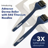 Man Matters Advance Derma Roller with Disinfectant | For Scalp & Beard | 540 Micro 0.5mm Titanium Alloy Needles | Reduces Hair Fall, Stimulates Hair Follicles | Safe & Effective