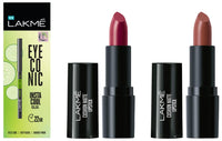 LAKMÉ Cushion Matte Lipstick & LAKMÉ Eyeconic Insta Cool Kajal, Black & Cushion Matte, Waterproof, Non Drying, Creamy Bullet Lipstick Inflused With French Rose Oil Extracts, Brown Sugar, 4.5 g