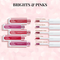 Just Herbs Ayurvedic Liquid Lipstick Pack of 2 with Long Lasting, Hydrating & Lightweight Lip Colours (Nudes & Browns + Brights & Pinks) (Cream)
