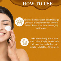 Khadi Natural Orange & Lemongrass Combo (Face Wash & Body Wash| Detoxifies and cleanses skin|Regulates oil production|SLS & Paraben free|210 ml each