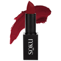 SOKU Censored Matte Long Lasting Lipstick for Women | Creamy Lipstick | Enriched with Jojoba Oil | Moisturising & Waterproof | Smooth Finish & Lightweight (Forbidden Fruit 03) - 4.2g