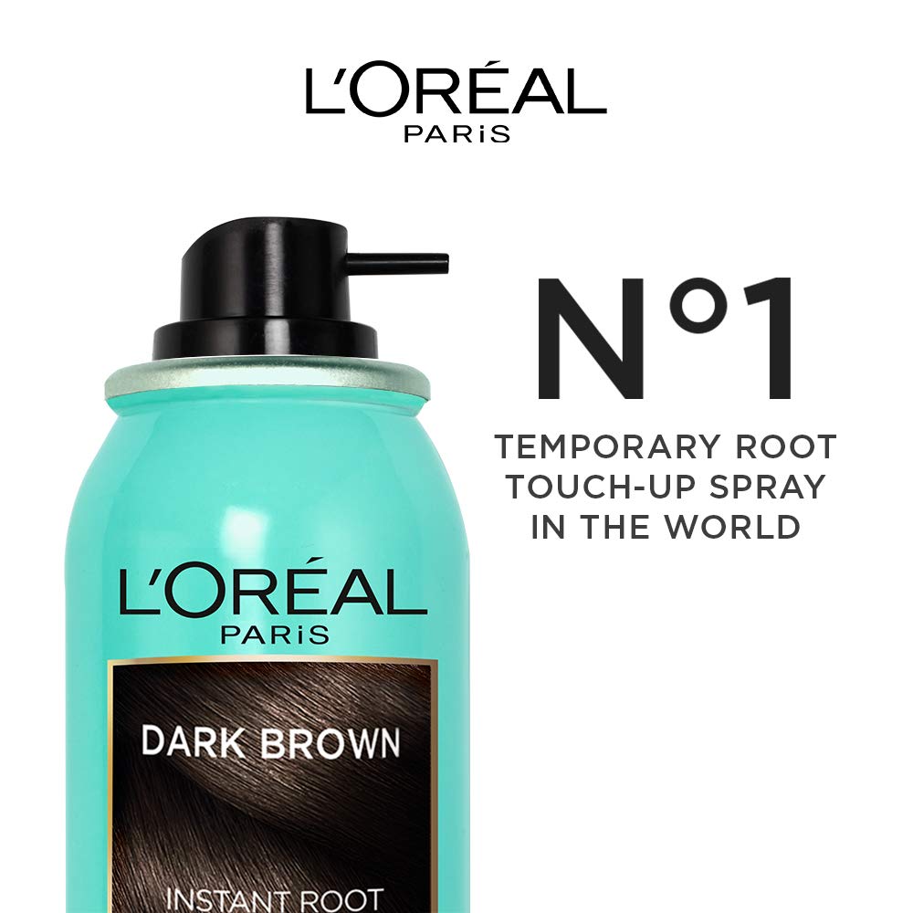 L’Oréal Paris Instant Root Concealer Spray, Ideal For Touching Up Grey Root Regrowth, Magic Retouch, 2 Dark Brown, 75Ml (Pack Of 2)