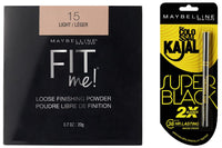 Maybelline New York Loose Shimmery Finish Powder For All Skin Types 20g & Glossy Kajal 0.35g Combo (Multicolor)