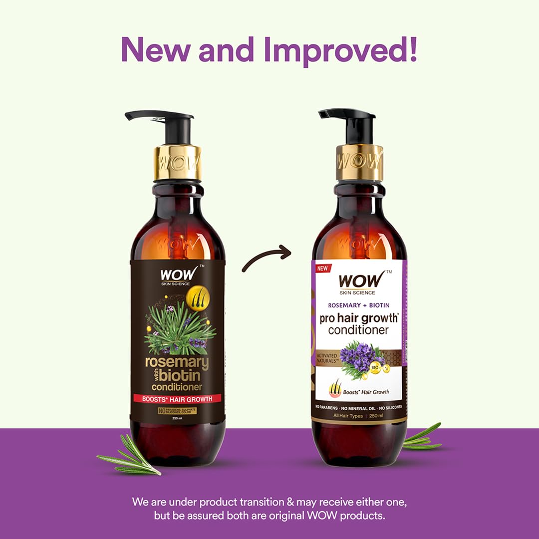 WOW Skin Science Rosemary & Biotin Anti Hair Fall Conditioner | Prevents Tangling & Revives Dull Hair | Promotes Hair Growth & Prevents Hair Fall 250ml (Pack of 1)
