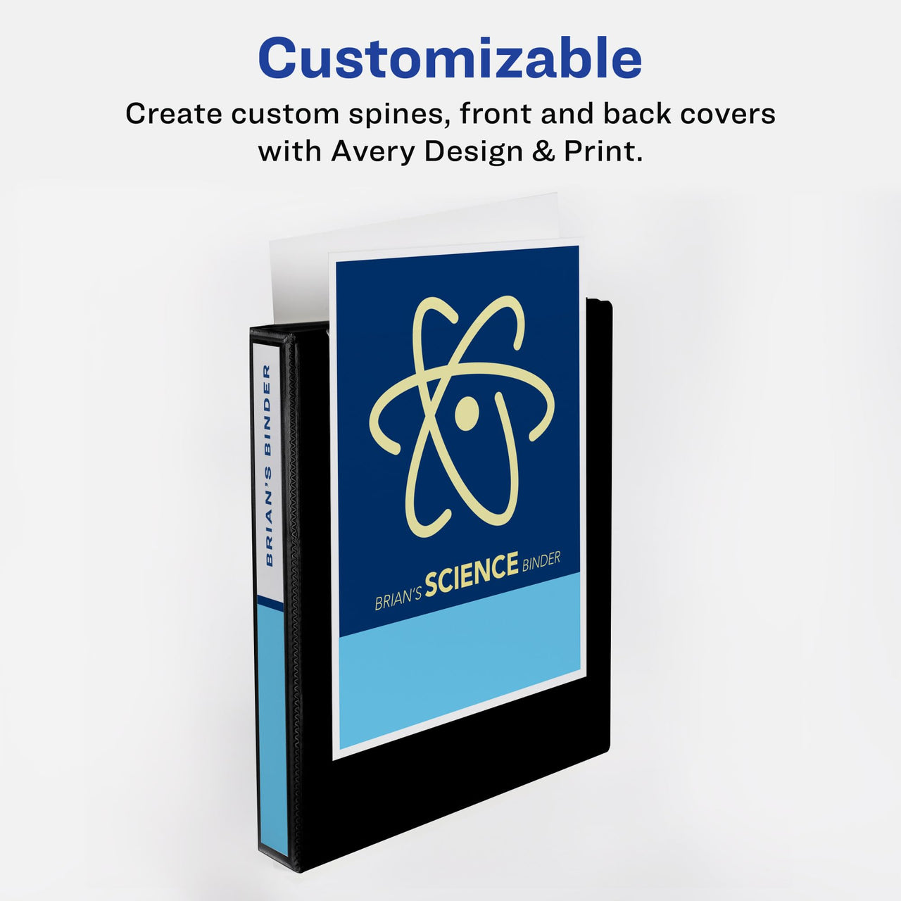 Avery Economy Showcase View 3 Ring Binder, 1 Inch Slant Rings, 1 Black Binder (19600) 1"