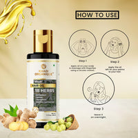 Khadi Organique 18 Herbals Natural Hair Oil Paraben & Miniral Oil Free Pack Of 2