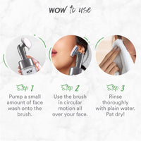 WOW Skin Science Charcoal Foaming Face Wash | Built in Brush for Deep Cleansing | All Skin Types | Fresh, Clear Skin | Paraben & Sulphates Free | For Women & Men | 150 ml