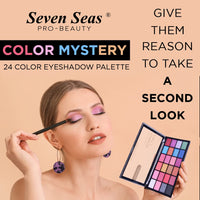 Seven Seas Color Mystery Eye Shadow Palette 24 Pigmented Colors | Long Wearing And Easily Blendable Eye Makeup Palette | Multicolor - 24.4 Gm | Shimmery & Glitter Finish (Natural)