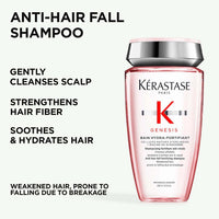 Kérastase Genesis Hydra-Fortifiant Anti Hair Fall Shampoo | For Normal to Oily Weak Hair | Infused with Ginger Root and Edelweiss Native Cells | 250ml